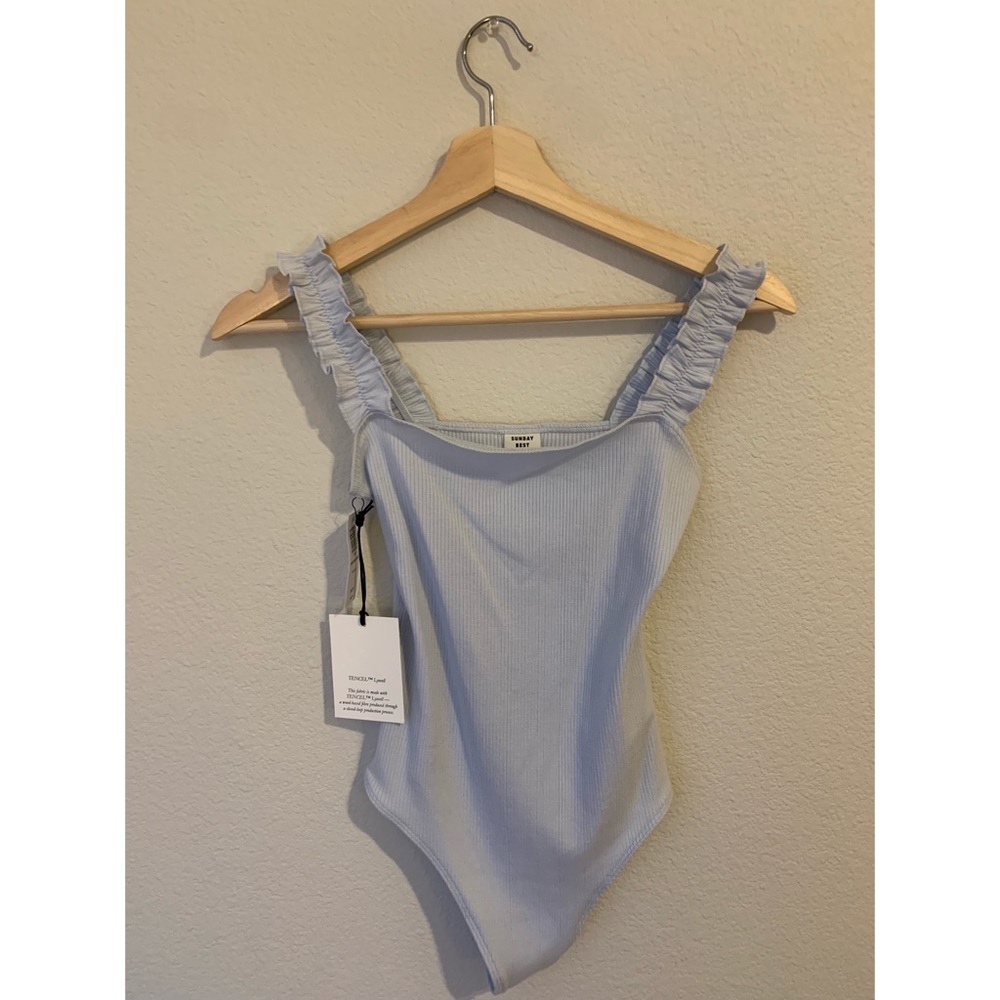 Aritzia Sunday Best baby blue bodysuit size XS - NWT